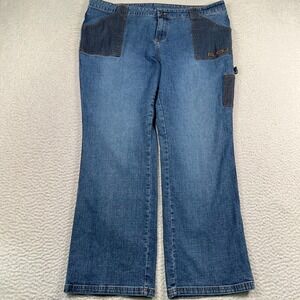 FUBU The Collection Patchwork Jeans Mens 40x30 Y2K Wide Leg Carpenter Streetwear